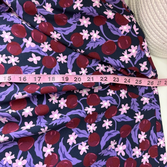 Draper James Roseanna Shift Dress Womens 2X Plum Floral Button Tie Ditsy - Picture 8 of 12